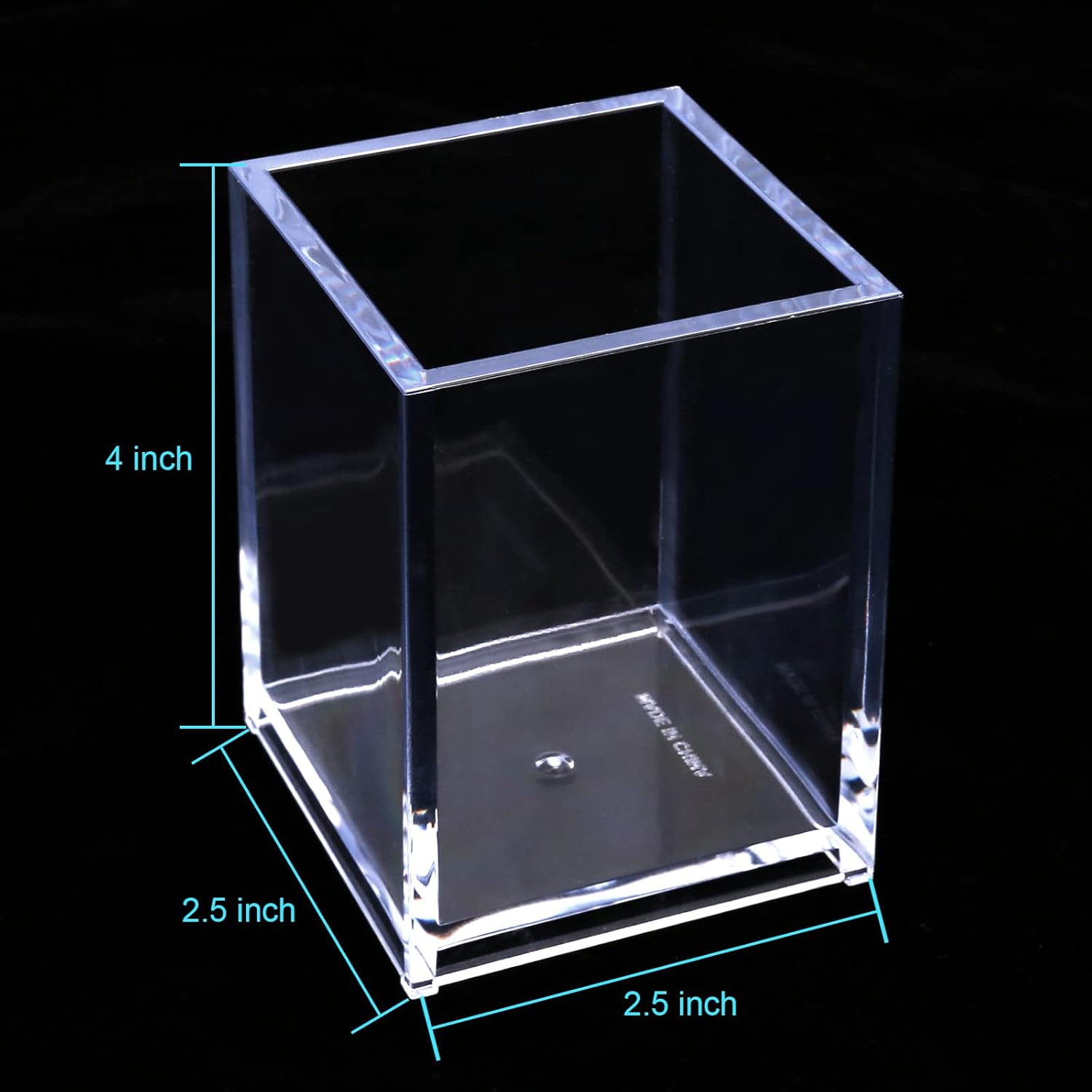 Acrylic Pen Holder, 3 Pcs Clear Pencil Holders for Desk, Makeup Brush Holder Cup Organizer, Stationery Storage Desktop Accessories for Office School Supplies (with Cleaning Cloth) - Image 2