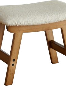 Foot Stools Ottoman, Small Soft Footrest Ottoman with Wood Legs, Sofa Footrest Extra Seating for Living Room Entryway Office